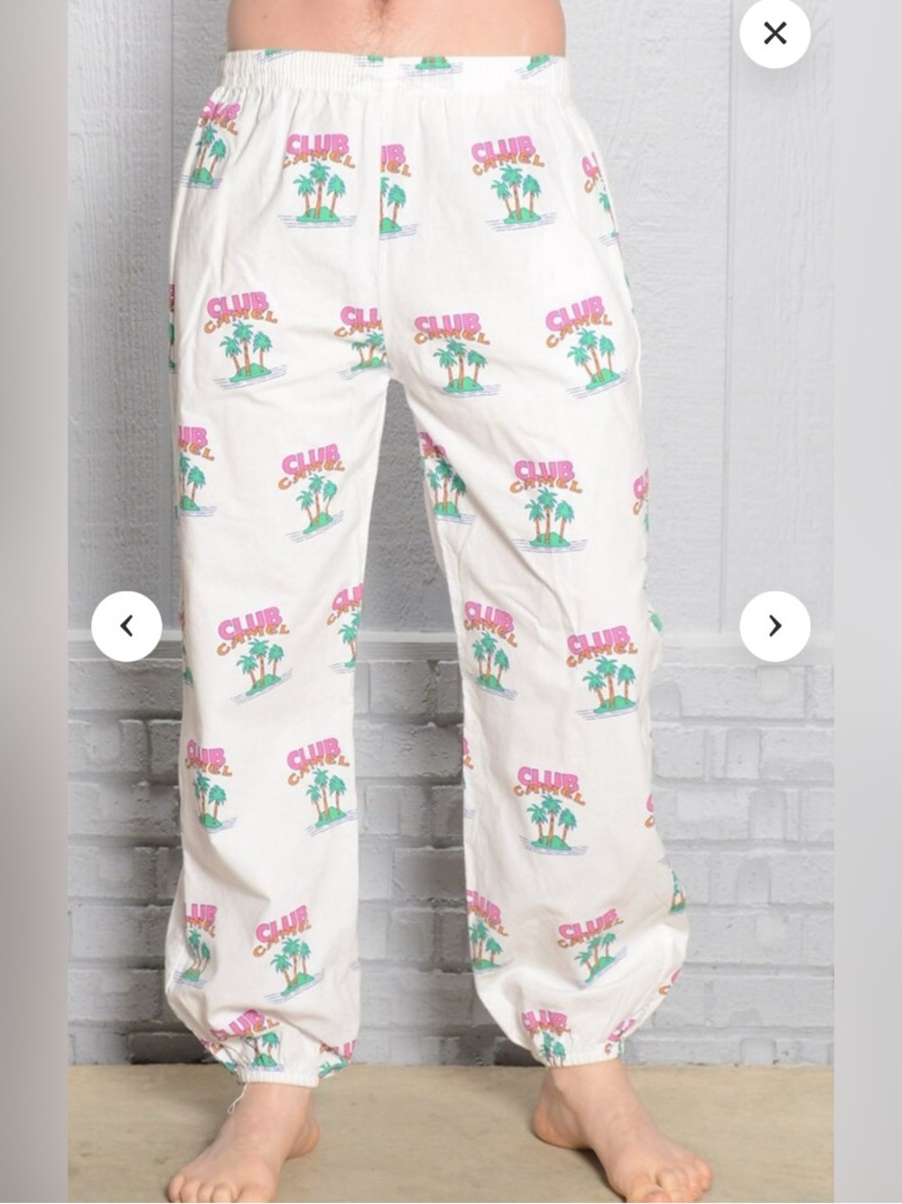 1980S CLUB CAMEL PALM TREE
LOUNGE PANTS WITH STRETCHY DRAWSTRING
WAIST Size XL